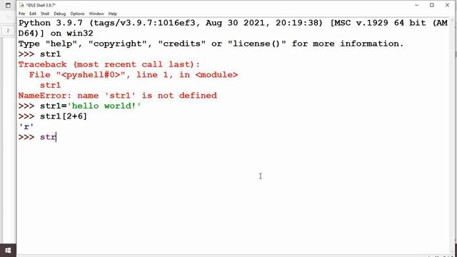 Accessing character in a string using Python смотреть онлайн