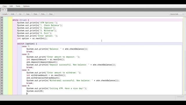 ATM Machine - java (Blue J) Simple Scanner смотреть онлайн