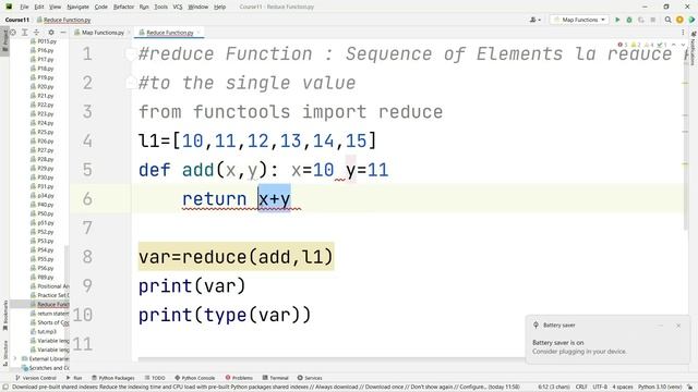 reduce() function in Python | Python Tutorial For Beginners in Marathi #66 смотреть онлайн