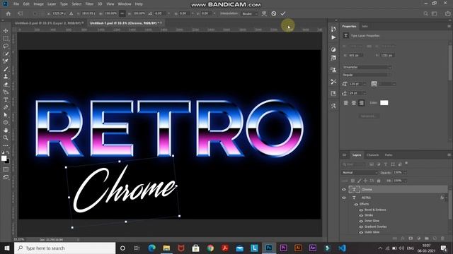 RETRO STYLE CHROME TEXT EFFECT | PHOTOSHOP EFFECT | PHOTOSHOP TUTORIAL смотреть онлайн