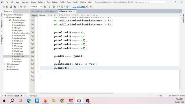 Java Swing: JList & ListSelectionListener & JLabel & JPanel смотреть онлайн