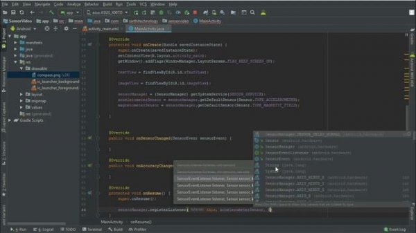 #14 Create Compass application : Android Sensor Programming Tutorial