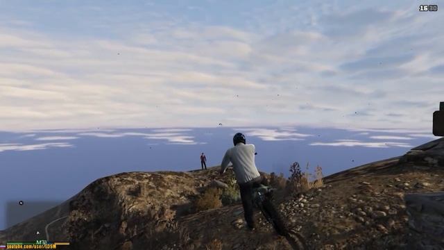 GTA 5 ПК - Смертельный прыжок на мотоцикле с горы Чилиад смотреть онлайн