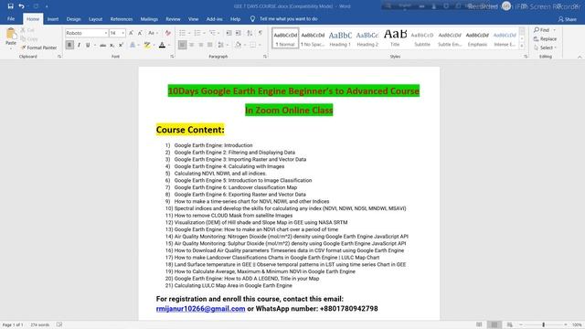 10 Days Google Earth Engine Beginner’s to Advanced Course In Zoom Online Class || GEE Course online смотреть онлайн