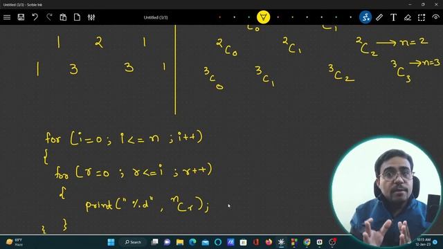 Program in C to Print Pascals Triangles смотреть онлайн