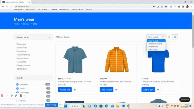 Reactjs Ecommerce Website Shop Page Template with Filters смотреть онлайн