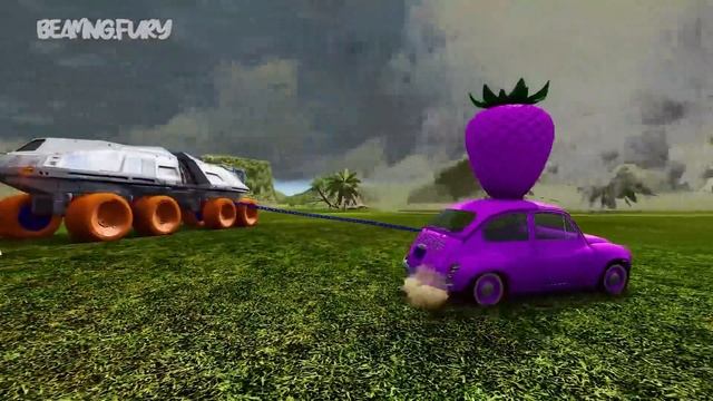 TRANSPORT COLORED EGGS WITH FENDT TRACTORS With Portal Trap - Evolution Truck Rescue Cars - BeamNG смотреть онлайн