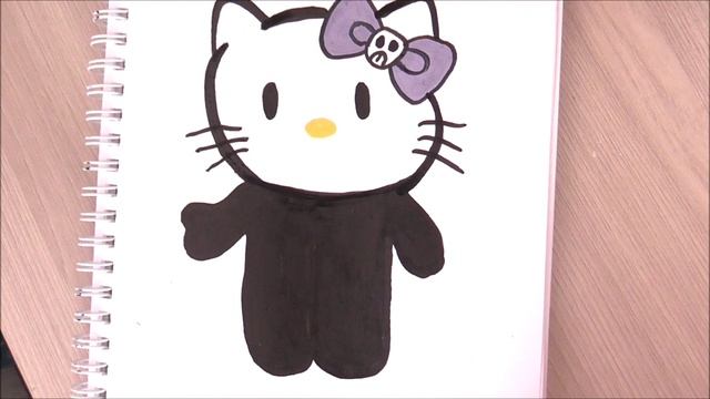 How To Draw Hello Kitty Skeleton | Halloween | Cute Easy Step By Step Drawing Tutorial смотреть онлайн