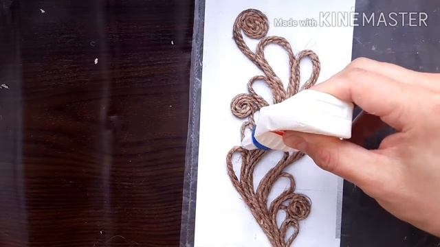 Ваза с элементами джутовой филиграни. Поделка из картона, джута и cd диска. смотреть онлайн