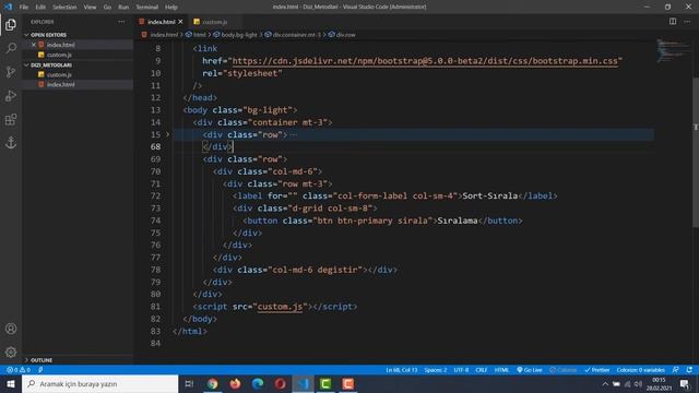 Javascript Dizi Metotları İle Sıralama & Birleştirme & Kesit Alma Uygulaması - Dizi Metotları #2 смотреть онлайн