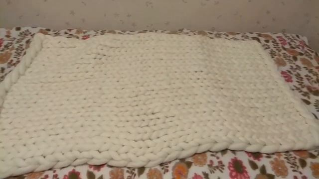 Плед из мериноса крупной вязки 65*110 см белый смотреть онлайн