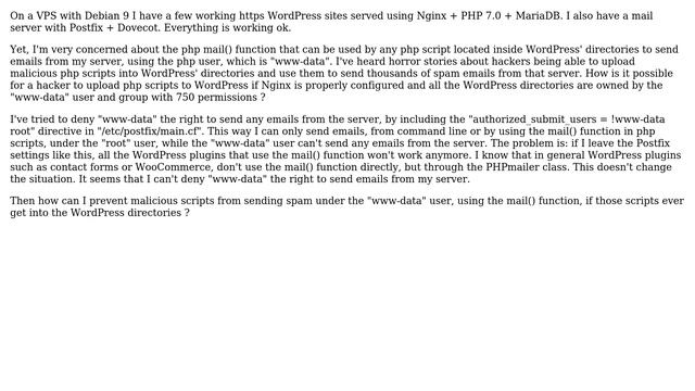 DevOps & SysAdmins: How much of a security risk is the mail() function for WordPress websites? смотреть онлайн