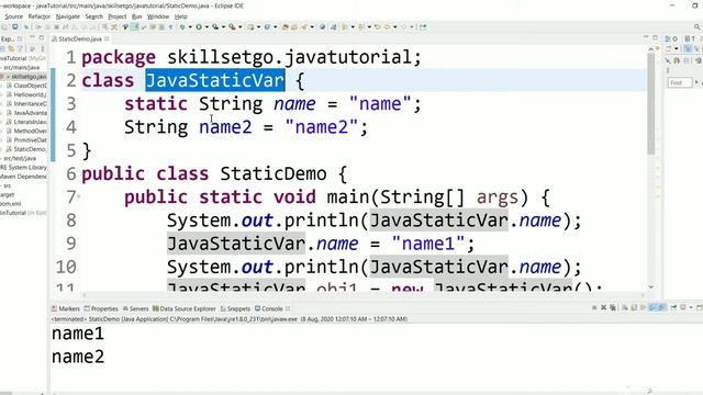 What are static varibles in java? Java tutorial for beginners part 10. смотреть онлайн