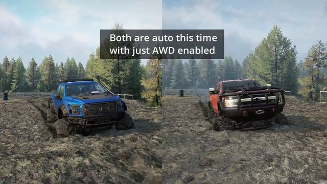 Snowrunner Mods: Chevy Silverado Duramax vs Ford F-150 Raptor смотреть онлайн