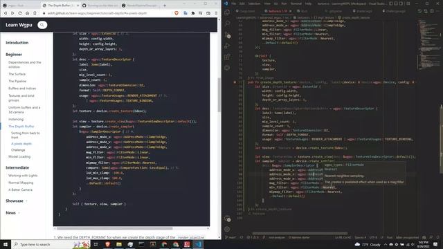 Learning WGPU and Rust | Part 22 | The Depth Buffer | Creating and using a depth buffer смотреть онлайн