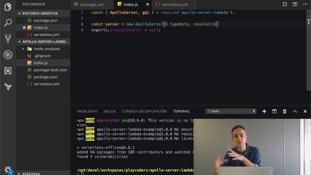 Configurando nuestro servidor GraphQL serverless con Apollo Server y AWS lambda смотреть онлайн
