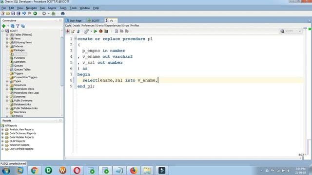 SQL Developer : Stored Procedure with Input and Output Parameters смотреть онлайн