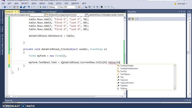 C# - DataGridView Show Selected Row Data In Another Form Using C# [ with source code ] смотреть онлайн