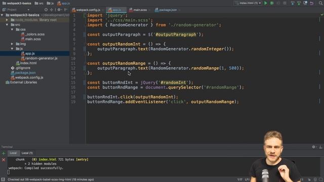 USING 3RD PARTY PACKAGES LIKE JQUERY| Webpack 2 Basics Tutorial смотреть онлайн