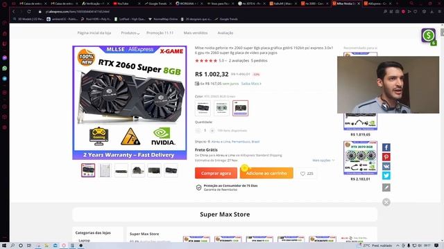RTX 3080 MLLSE 2.968 R$ | 11.11 ALIXPRESS VALE APENA ? смотреть онлайн