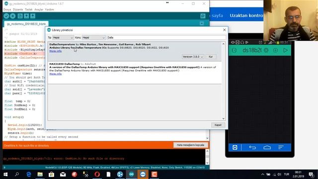 nodemcu esp8266 + blynk app+ DS18B20 notification , email gönderme смотреть онлайн