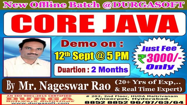 CORE JAVA Offline Training @ DURGASOFT смотреть онлайн