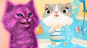 КУПАЕМ КИСУ ИГРА для ДЕТЕЙ говорящий КОТЕНОК АБИ играет ДЕТСКИЙ ЛЕТСПЛЕЙ