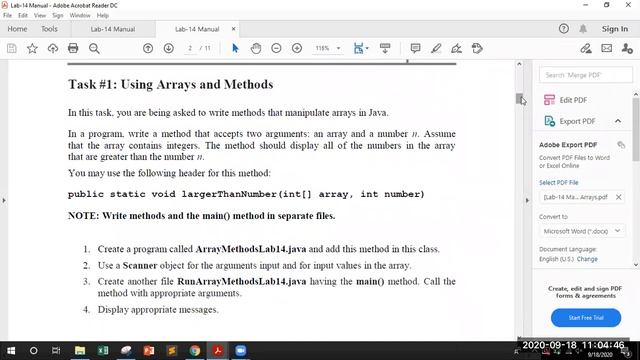 Lab14 Recorded Session 1 | Methods in other classes | Arrays | Komal Arif | #java #programming смотреть онлайн