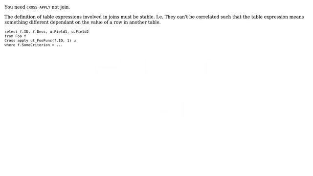 Databases: How to join a table with a table valued function? (2 Solutions!!) смотреть онлайн