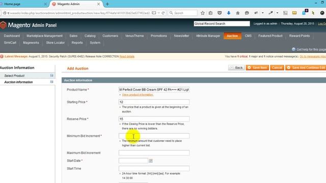 How to create Auction How to create Acution on admin page Magento смотреть онлайн