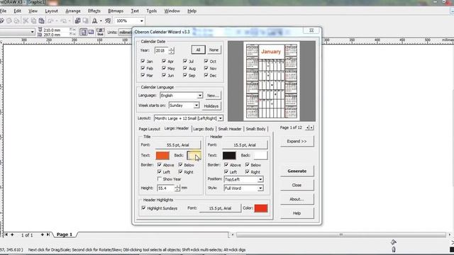 CorelDraw calendar generator смотреть онлайн