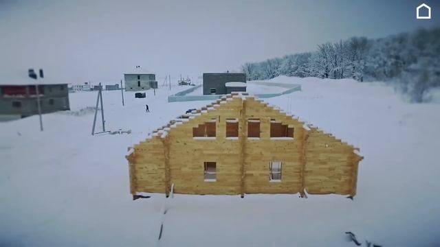 Дом из клееного бруса. Процесс строительства смотреть онлайн