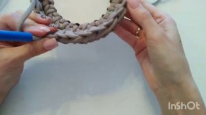 Вязаная корзина из шнура. Мастер-класс.