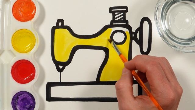 Bolalar Uchun Tikuv Mashinasining Rasmini Chizish | Draw A Picture Of A Sewing Machine For Kids