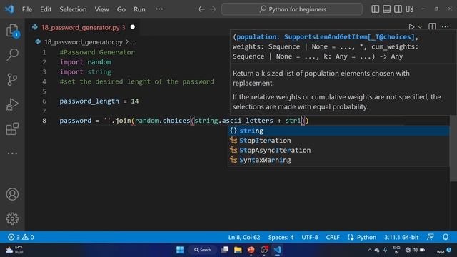 #18 Exercise - Create a Program that Generates Random Password for Users. смотреть онлайн