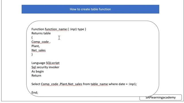 How to create Table Function in SAP HANA | How to use Table Function in calculation view смотреть онлайн