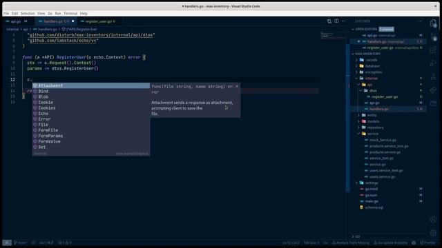 golang project: API handler para registrar usuarios смотреть онлайн