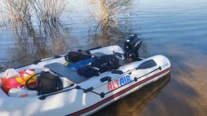 Лодка Альтаир340 с мотором Hidea 9.8. Тест максимальной скорости на полной загрузке.