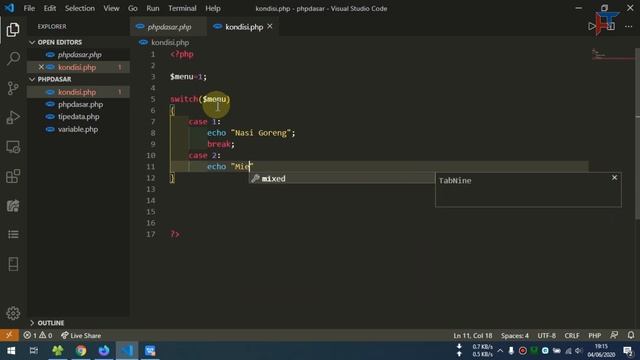 05 Belajar PHP Dasar - Pengkondisian (Switch Case) смотреть онлайн