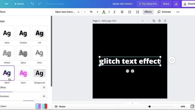 How to do the Glitch Text Effect on Canva смотреть онлайн