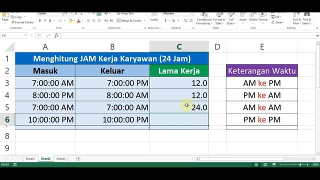Cara Menghitung Jam Kerja Dalam Waktu 24 Jam di Excel смотреть онлайн