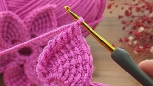 Вяжем цветок тунисским узором? Идеи вязания крючком?