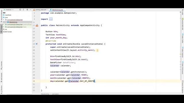 Date Picker | Android Studio смотреть онлайн