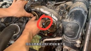 mercedes benz M276 remove and install camshaft adjuster sprocket/timing sprocket gear