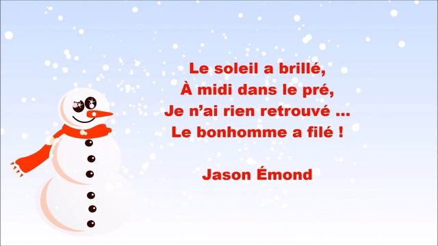 Poésie ☃️ Le Bonhomme De Neige De Jason Emond ☃️