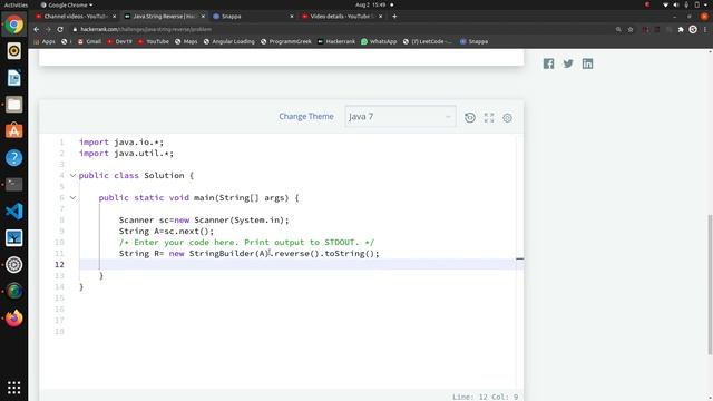#17 Java String Reverse | Hackerrank Java Solutions смотреть онлайн