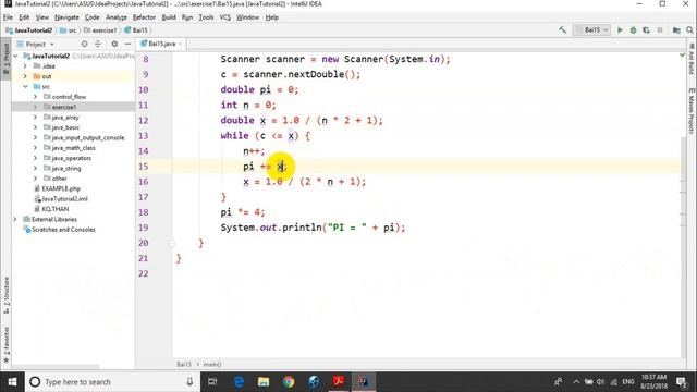Bài tập Java - Bài 1.15: Tính số PI смотреть онлайн