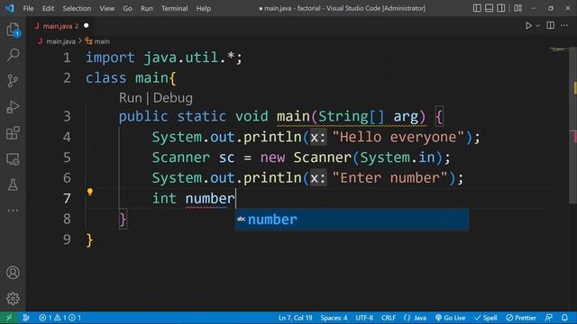 Find factorial in java || Java language смотреть онлайн