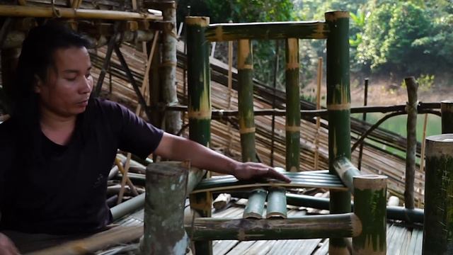 How to make a simple but beautiful tea table and chairs from bamboo: Survival Alone | EP.200 смотреть онлайн