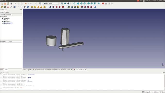 Initial test for exporting SDF from FreeCAD and viewing in Gazebo смотреть онлайн